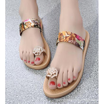 Zapatillas de verano de tacón plano de moda para mujeres (YZ02)